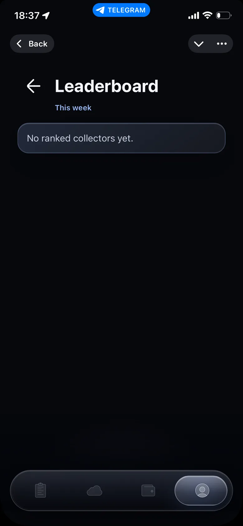 Bodi leaderboard screen inside Telegram